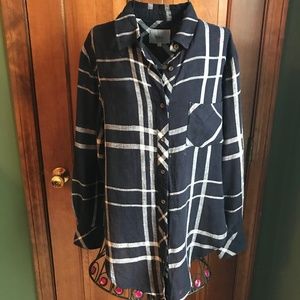 CLEARANCE! Rails Tunic Blouse Medium Linen Blend